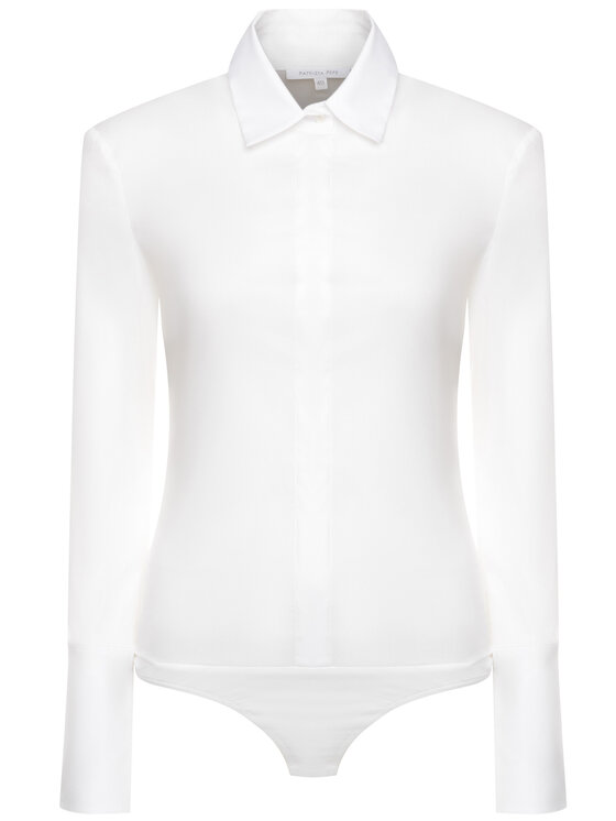 Patrizia Pepe Patrizia Pepe Bodi CC0355/A01-W103 Valge Slim Fit