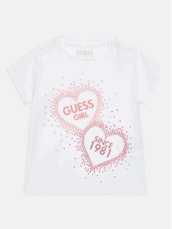 Guess T-Shirt K4BI01 J1314 Biały Regular Fit