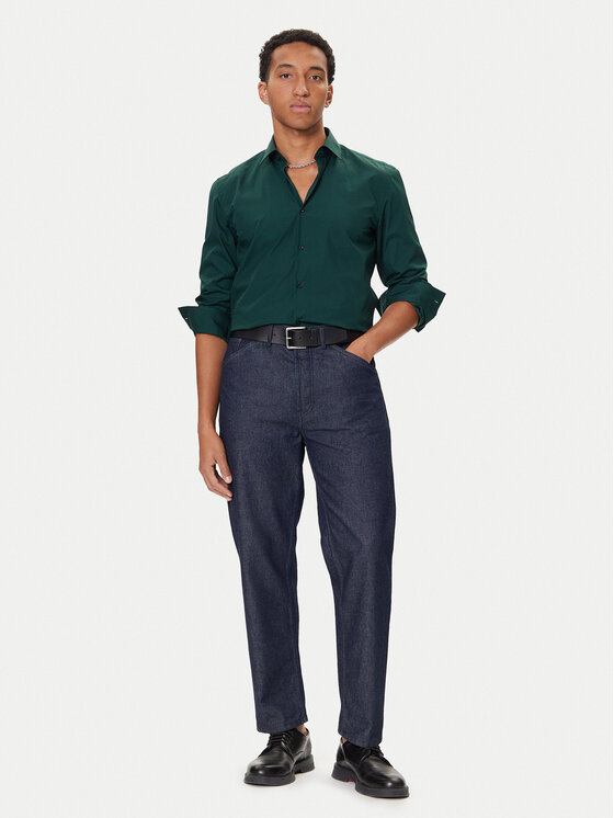 HUGO HUGO Krekls Kenno 50289499 Zaļš Slim Fit