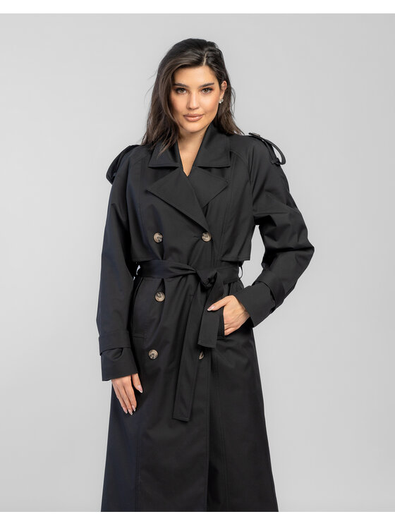Salme Salme Trenčkot Amanda 2.0 Černá Regular Fit