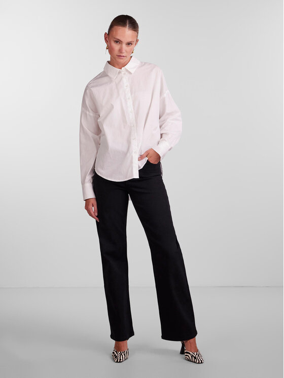 Pieces Pieces Πουκάμισο 17133909 Λευκό Loose Fit