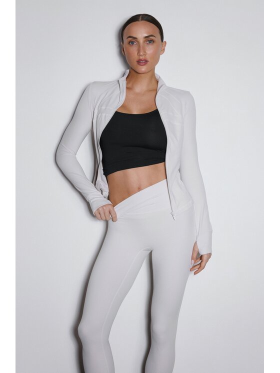 Estro Estro Komplet bluza i legginsy ER00119507 Beżowy Slim Fit