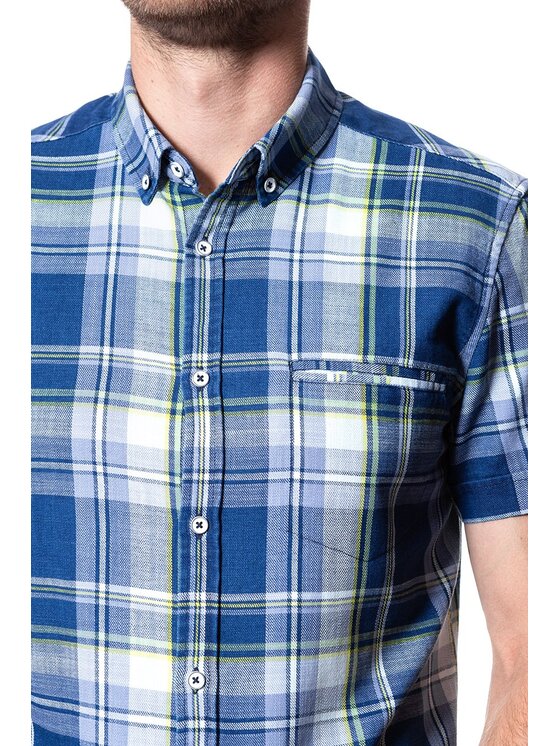 Mustang Mustang Camicia 1/2SLV_1/P_BD Blu Slim Fit