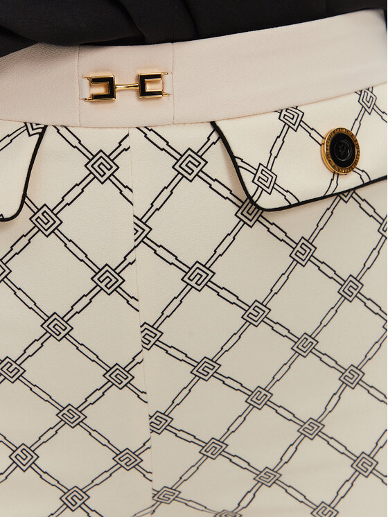 Elisabetta Franchi Elisabetta Franchi Hlače iz tkanine PA-S71-51E2 Écru Regular Fit