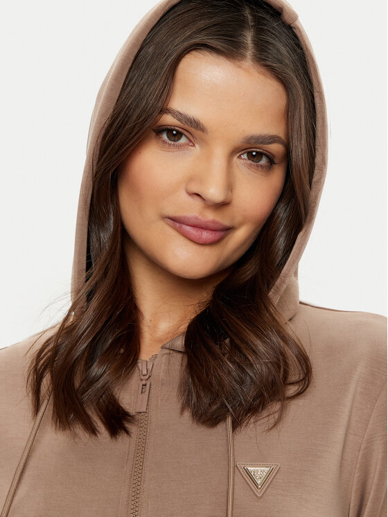 Guess Guess Mikina V4YQ06 KCAY2 Hnědá Regular Fit