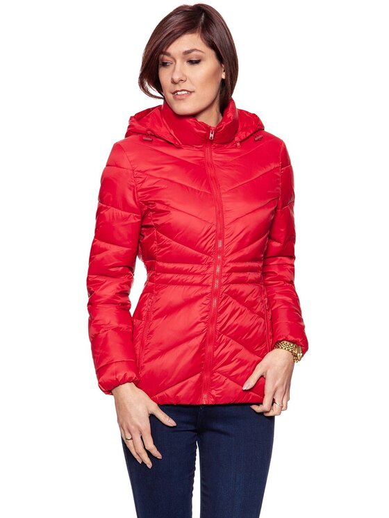 Wrangler Wrangler Giacca da donna SHORT PUFFER Rosso Slim Fit