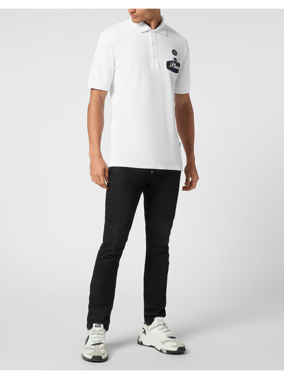 PHILIPP PLEIN PHILIPP PLEIN Polokošile 22263 Bílá Slim Fit