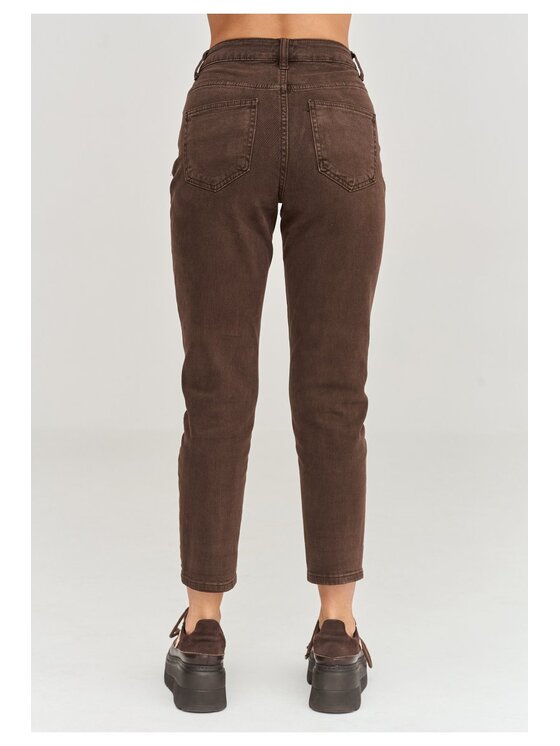 Makadamia Makadamia Jeansy C104 Brązowy Fitted Fit