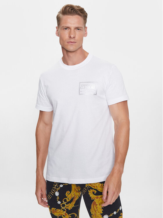 Versace Jeans Couture Versace Jeans Couture Tričko 75GAHT12 Biela Regular Fit