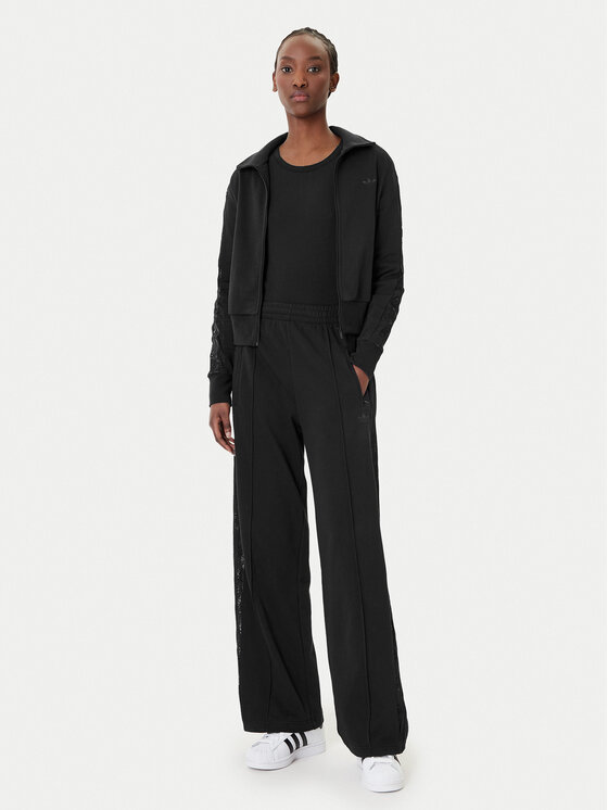 adidas adidas Суитшърт Firebird Lace KC8149 Черен Slim Fit