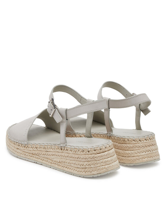 Calvin Klein Calvin Klein Espadrile Wedge Rope Sandal Lth HW0HW02546 Alb