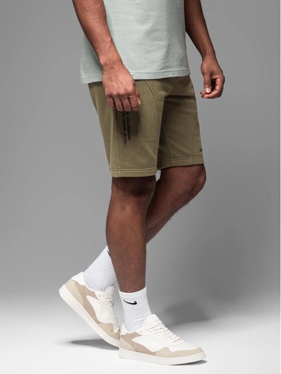 Ombre Ombre Szorty materiałowe OM-SRSK-0138 Zielony Slim Fit