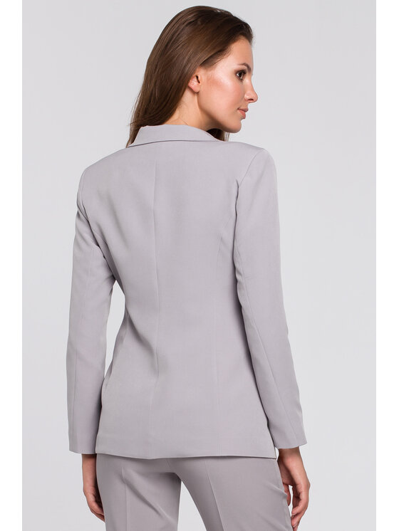 Makover Makover Marynarka K036 Szary Regular Fit