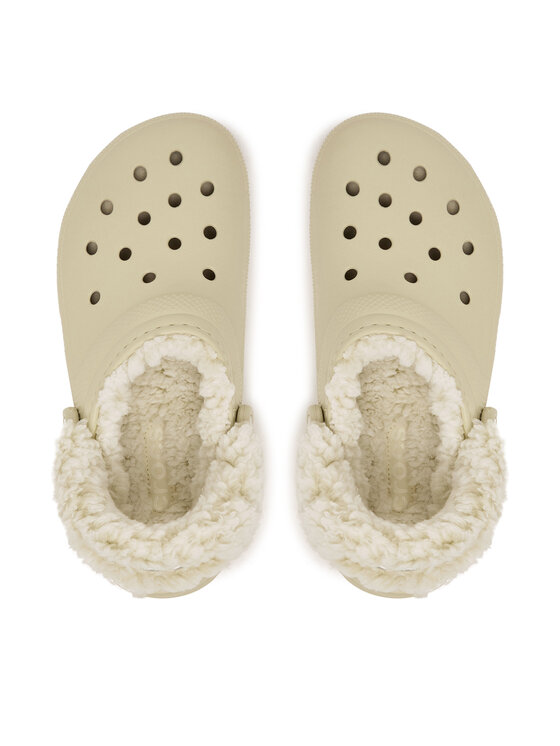 Crocs Crocs Natikači Classic Fleece Lined Clog Quartz 211396 Bež