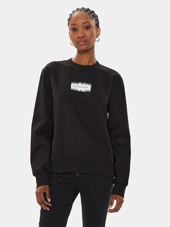 Calvin Klein Jeans Calvin Klein Jeans Džemperis Faded Monologo J20J223537 Juoda Regular Fit