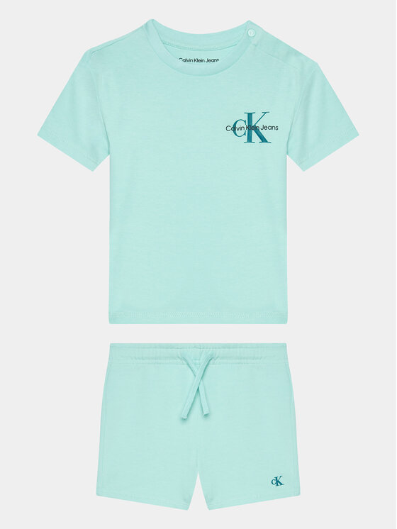 Calvin Klein Jeans Calvin Klein Jeans Set tricou și pantaloni scurți Monogram Logo IN0IN00176 Albastru Regular Fit