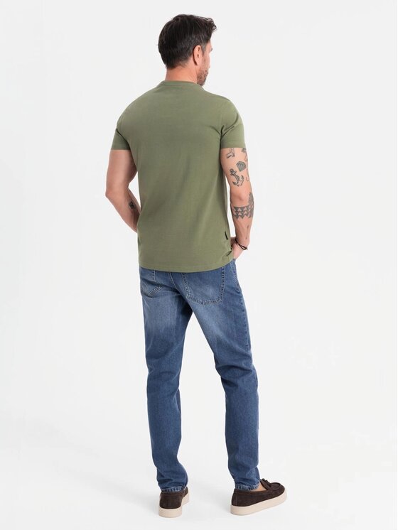 Ombre Ombre T-Shirt OM-TSBS-0236 Khaki Regular Fit