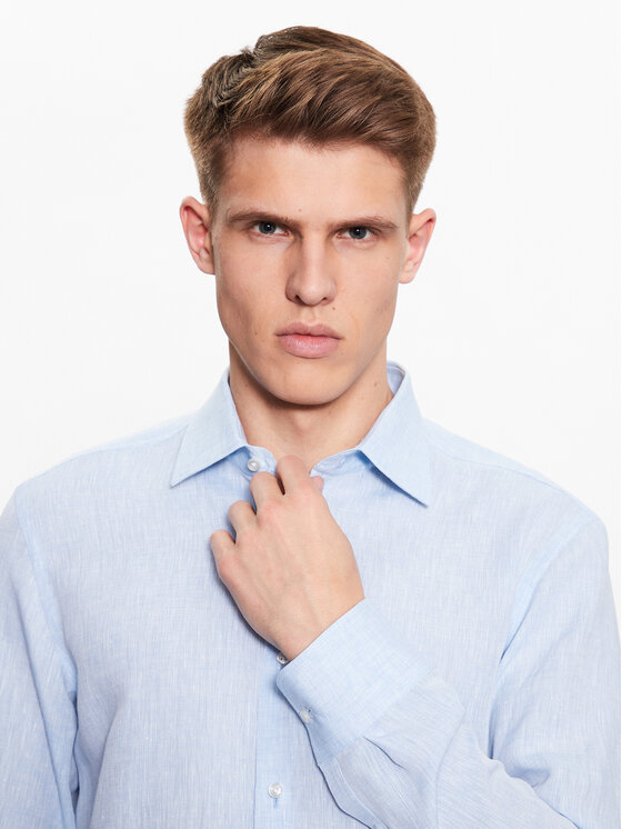 BOSS Boss Srajca 50490234 Svetlo modra Slim Fit