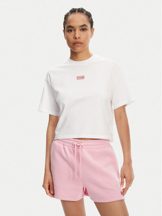 Hunter Hunter T-Shirt Abby HARW0059251 Biały Boxy Fit