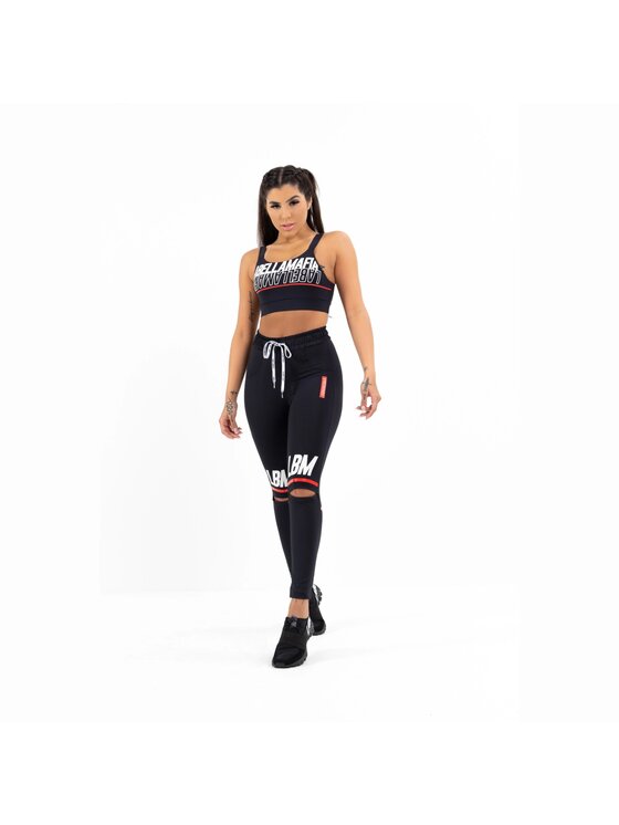 LaBellaMafia LaBellaMafia Top LABELLAMAFIA TOP ESSENTIALS BLACK Czarny Regular Fit