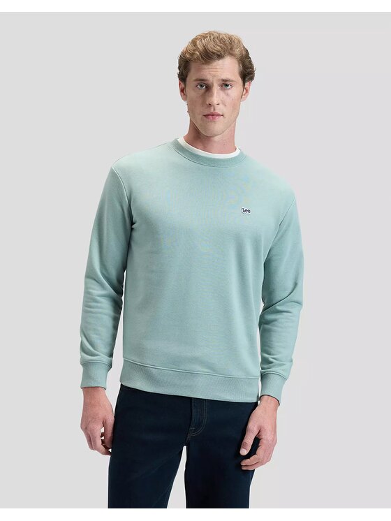 Lee Lee Bluza PATCH CREW SWS Zielony Regular Fit