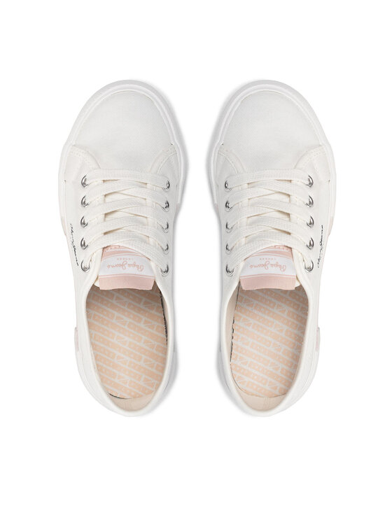 Pepe Jeans Pepe Jeans Sneakers aus Stoff Brady Girl Basic PGS30543 Weiß
