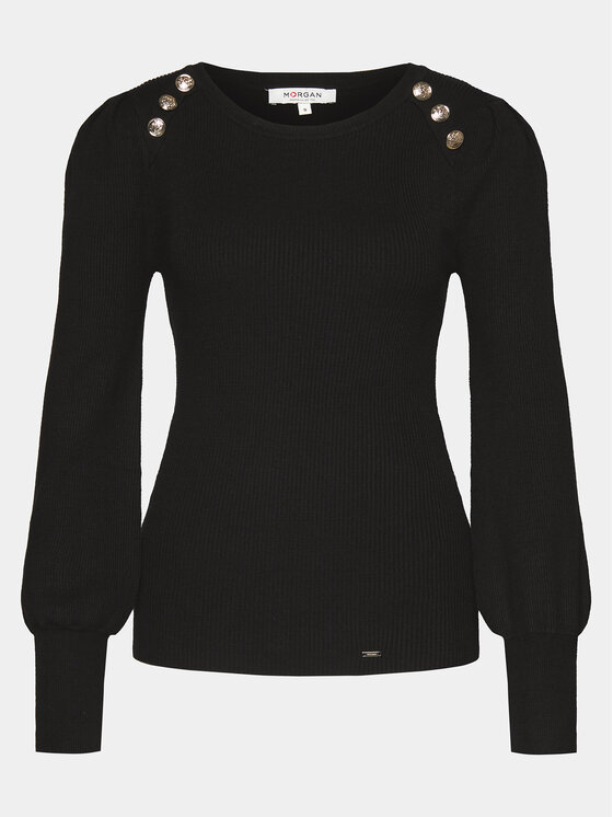 Morgan Morgan Sweter 241-MSUCCES Czarny Slim Fit
