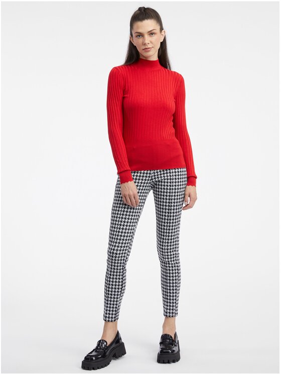 Orsay Orsay Sweter 507512318000__L Czerwony Slim Fit