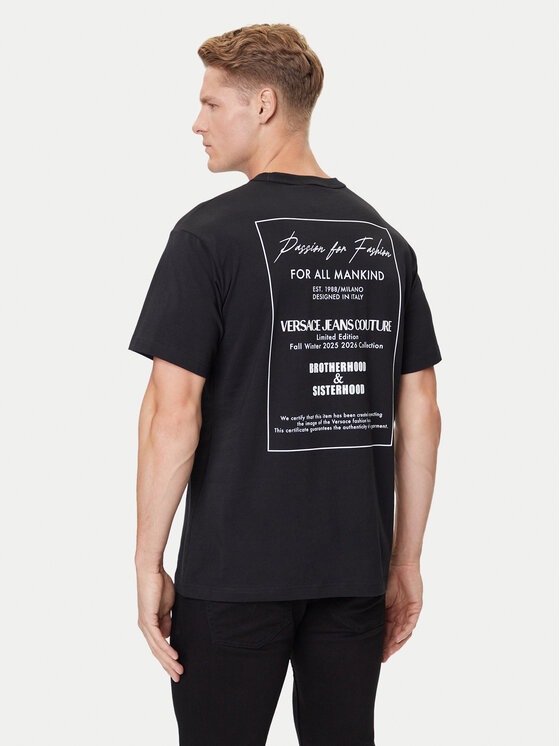 Versace Jeans Couture Versace Jeans Couture T-krekls 79GAHE10 CJ00E Melns Regular Fit