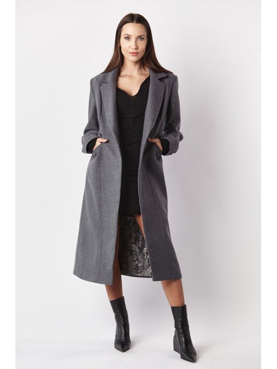 MANDRAGORA MANDRAGORA Cappotto di lana ekstrawagancki szary Grigio Over Fit