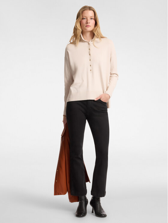 Elena Mirò Elena Mirò Cardigan M455Z000585N002 Écru Regular Fit