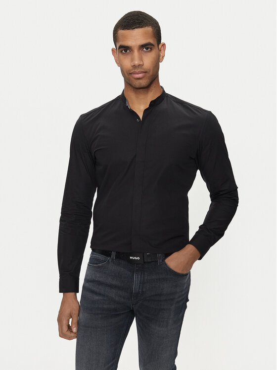 HUGO Hugo Hemd Kaleb 50519834 Schwarz Slim Fit