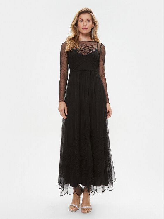 TWINSET TWINSET Rochie de seară 232TP2101 Negru Regular Fit