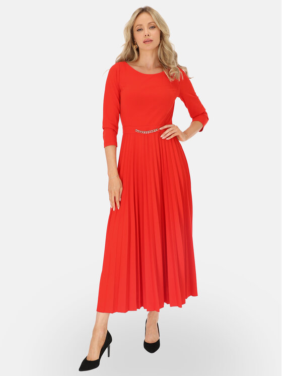 L’AF L’AF Sukienka dzianinowa Celine Czerwony Regular Fit