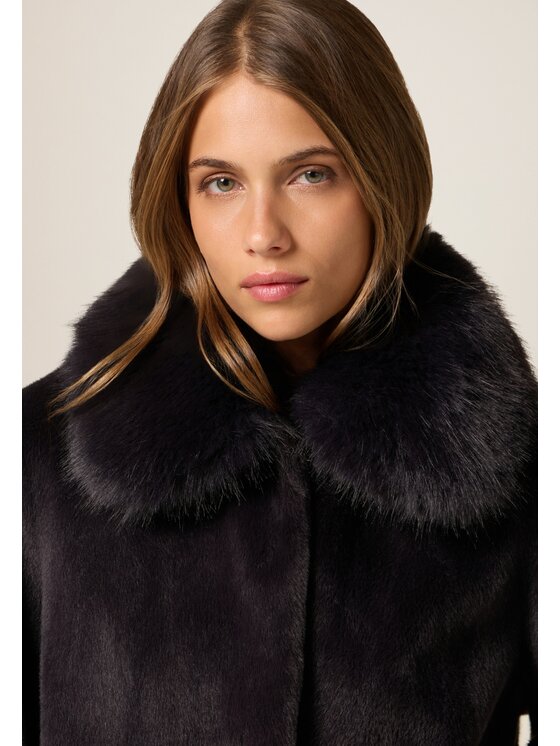 Oltre Oltre Cappotto 0085J000128N023 Nero Baggy Fit