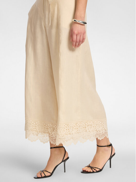 Elena Mirò Elena Mirò Pantaloni di tessuto P184P000417N002 Crema Regular Fit