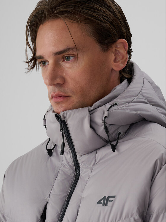 4F 4F Kurtka puchowa CITY JACKETS Szary Regular Fit