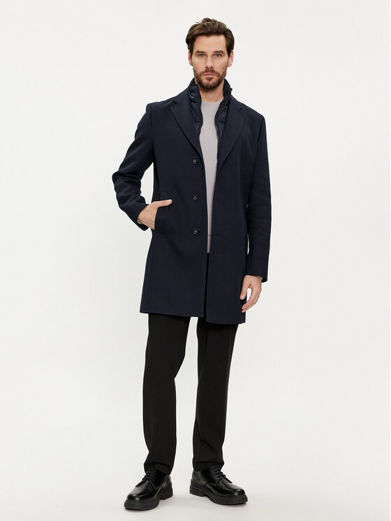 BOSS Boss Płaszcz przejściowy H-Hyde-Bib-234 50511975 Granatowy Slim Fit