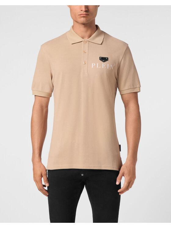 PHILIPP PLEIN PHILIPP PLEIN Polo 9553 Beżowy Slim Fit