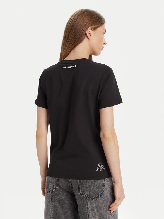 KARL LAGERFELD KARL LAGERFELD T-särk A3W17099 Must Regular Fit