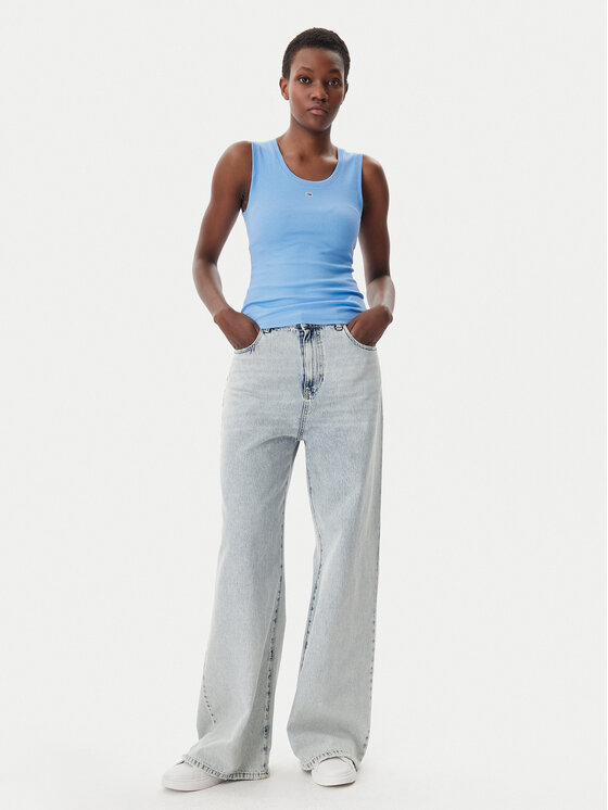 Tommy Jeans Tommy Jeans Marškinėliai Essential DW0DW20673 Žydra Slim Fit