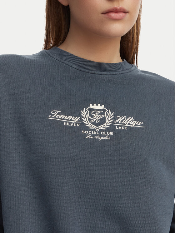 Tommy Hilfiger Tommy Hilfiger Pulóver Crest Embroidery WW0WW48733 Sötétkék Relaxed Fit