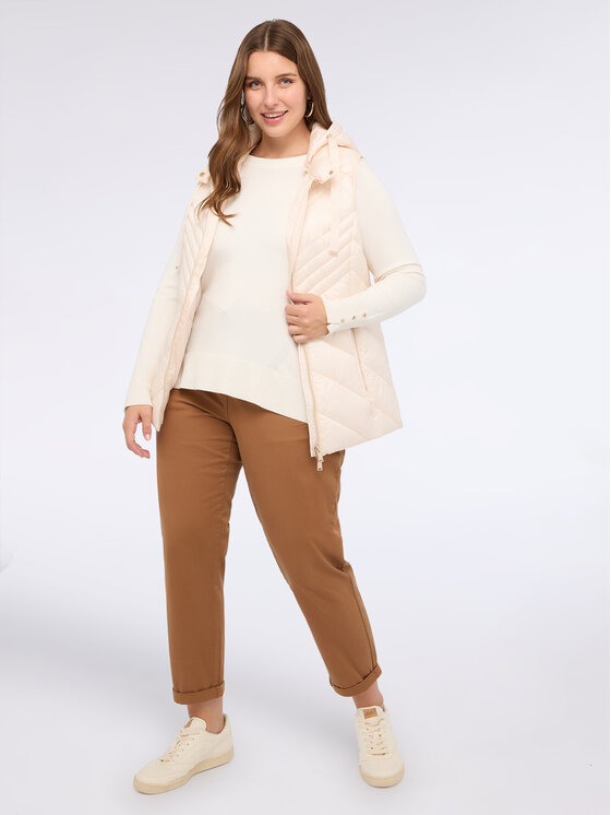 Fiorella Rubino Fiorella Rubino Bezrękawnik F437T001338N011 Kremowy Regular Fit
