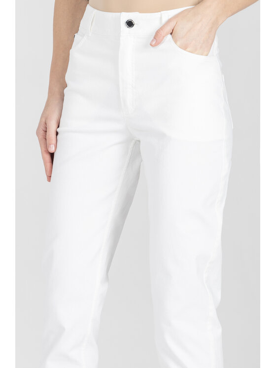 Deni Cler Milano Deni Cler Milano Spodnie materiałowe W-DC-5226-F2-F5-10-1 Biały Regular Fit