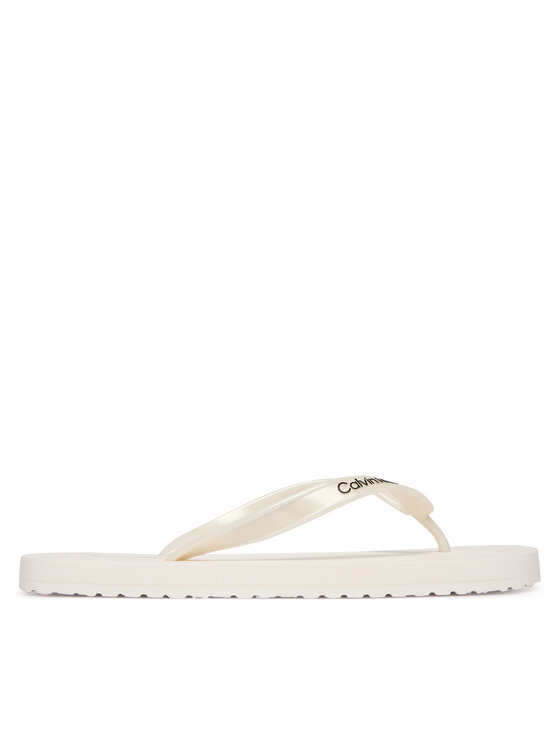 Calvin Klein Calvin Klein Japonki Arwa - Metallic Pearlised Flip Flops HW0HW02956 Biały