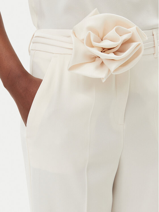 Marella Marella Kalhoty z materiálu Lello 2513131152200 Bílá Regular Fit