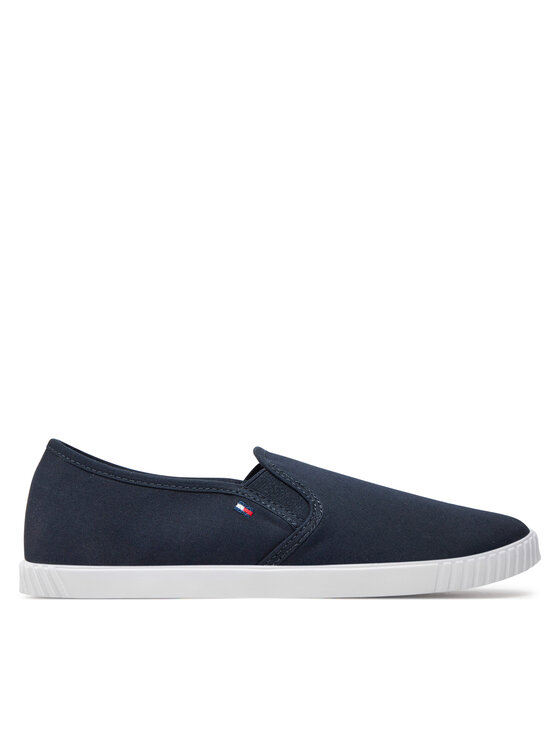 Tommy Hilfiger Tenisky Canvas Slip-On Sneaker FW0FW07806 Tmavomodrá