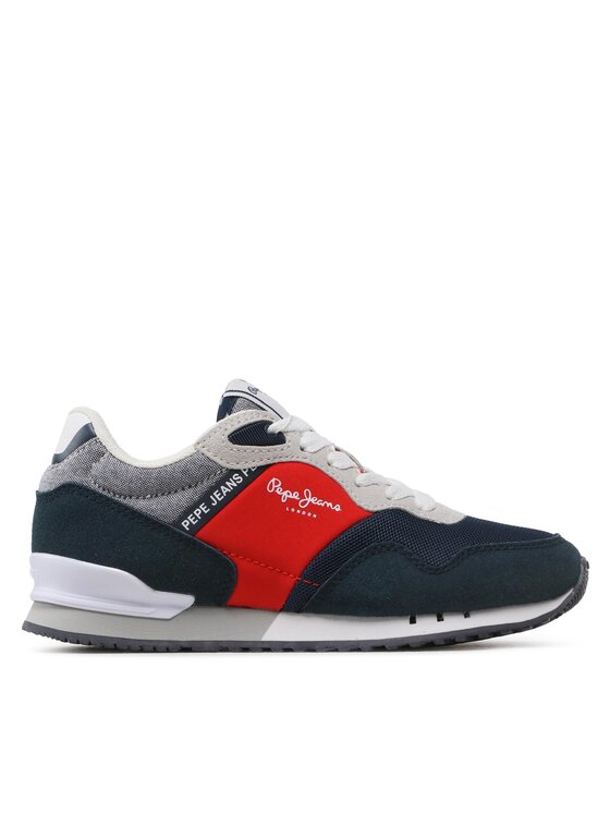 Pepe Jeans Sneakersy London B Brighton PBS30552 Tmavomodrá