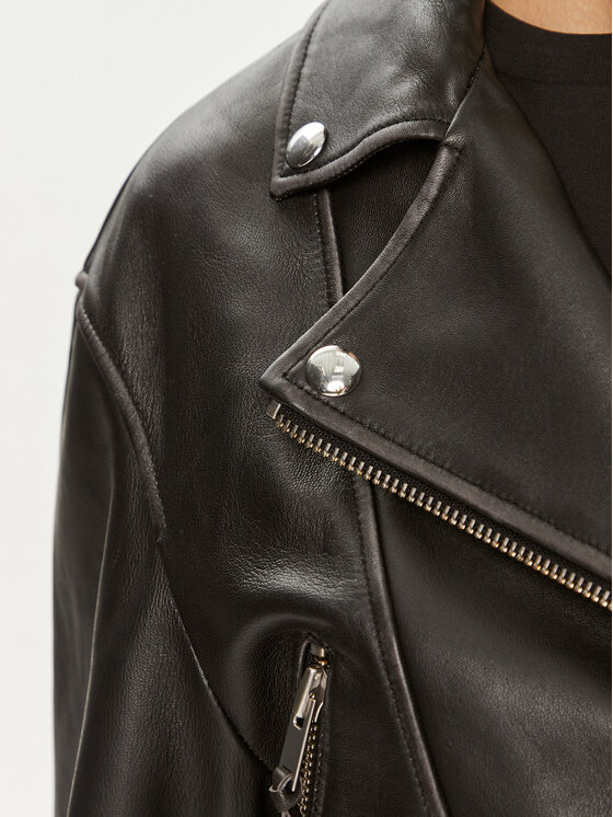 Weekend Max Mara Weekend Max Mara Μπουφάν δερμάτινο Saletta 2425446041 Μαύρο Standard Fit