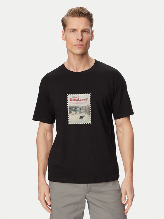 Jack & Jones Tricou Montauk Photo 12290890 Negru Regular Fit